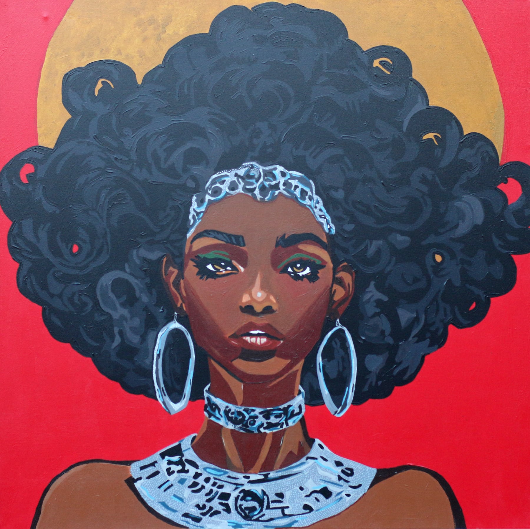 Crimson Love, acrylic on canvas